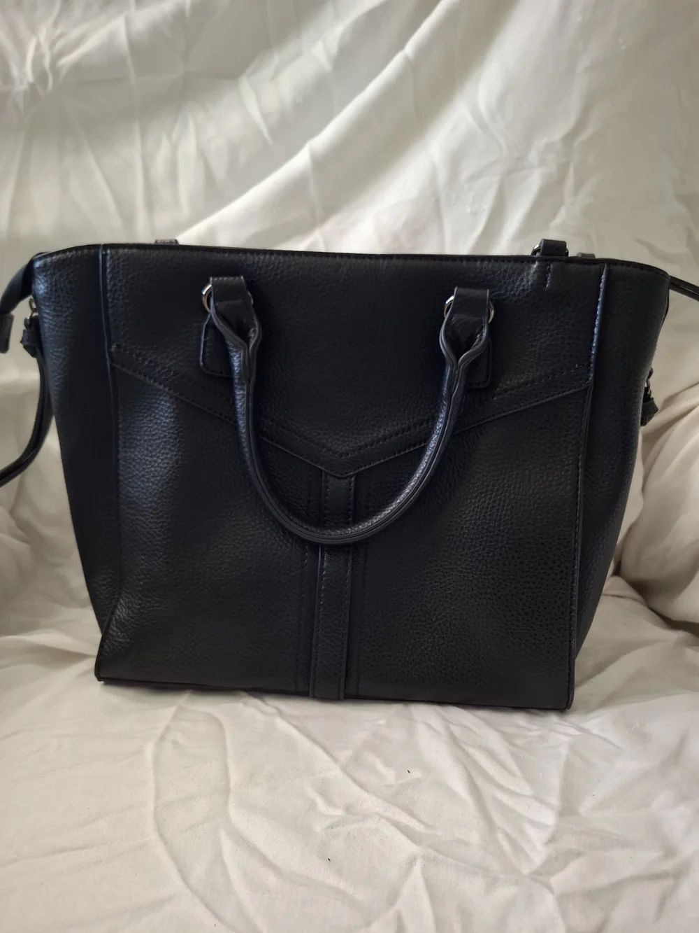Black Clear Panel Tote Bag with Pouch